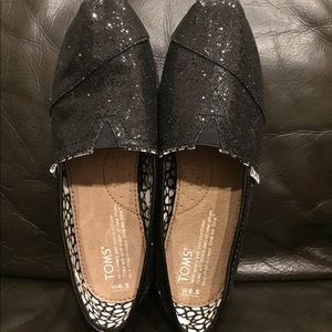 Like NEW Toms Black Glittery Shoes